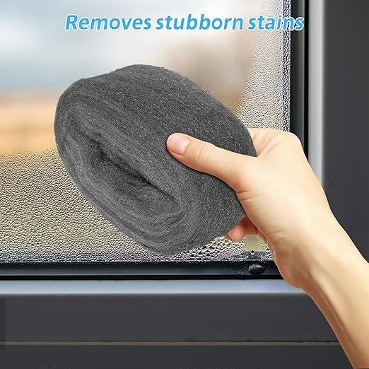 Gadpiparty 2 Rolls #0000 Steel Wool Pads Fine Wire Wool Cleaning Mesh for Rust Removal Polishing Wood and Metal Surfaces Flexible Buffing Fabric for Industrial and Household Use