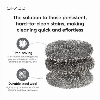 Metal Sponge Scrubbers - Pack of 3 - Dishes Cleaning Metal Scrub for Kitchen - Scrubbing Scouring Pad