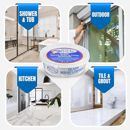 Bruce's GSR Heavy Duty Glass Water Spot Remover for Shower Glass Cleaner - Hard Water Stain Remover & Shower Door Cleaner - Removes Dirt, Soap Scum, Toilet Ring & Hardwater Mineral Stains (10 oz)