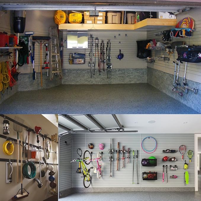 Garage Utility Double Hooks,Heavy Duty Steel Wall Mount Storage Organizer with Anti-Slip Coating,Load Capacity 66 LB (4 Pack Orange 3" U Hook)