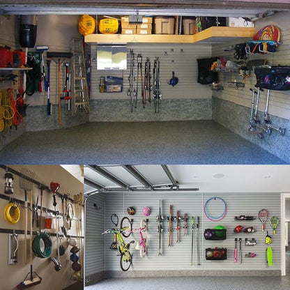 Garage Utility Double Hooks,Heavy Duty Steel Wall Mount Storage Organizer with Anti-Slip Coating,Load Capacity 66 LB (4 Pack Orange 3" U Hook)