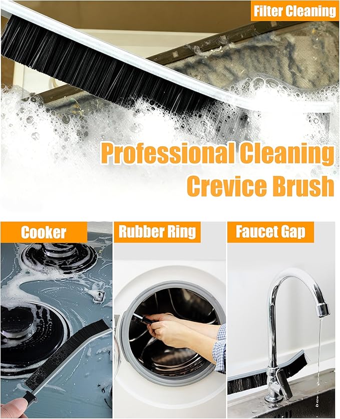 7 Pcs Dryer Vent Cleaner Kit for GE Washer Dryer Combo with Dryer Vent Brush and Dryer Vent Vacuum Hose Attachment, WH01X35719 Lint Filter Replacement Upgraded Washable Sponge for Models PFQ97HSPVDS