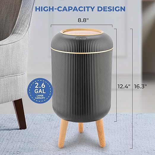Pukomc Smart Sensor Wastebasket, Convenient and Hygienic Easy to Use, Technology Sensor Waterproof Wastebasket Plastic Trash can for Kitchen, Bathroom, Bedroom, Living Room, Office and Outdoor
