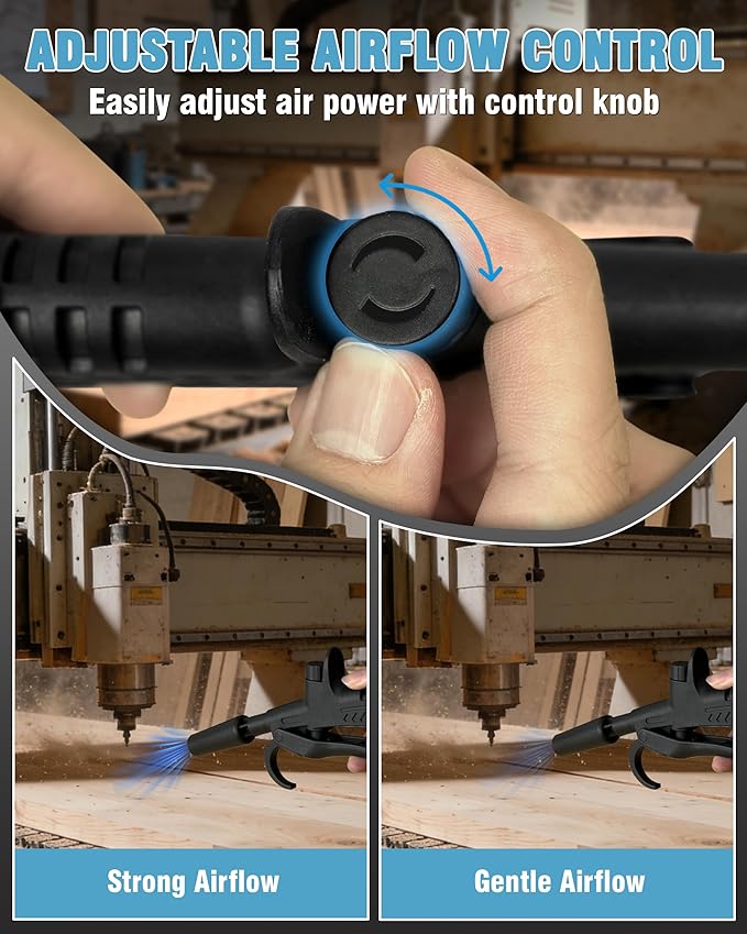 KEENTECH High-Volume Air Blow Gun with Powerful Flow Nozzle, Air Nozzle Blow Gun with Adjustable Airflow, Pneumatic Air Compressor Accessory Tool for Industrial & Household Dust Cleaning and Car