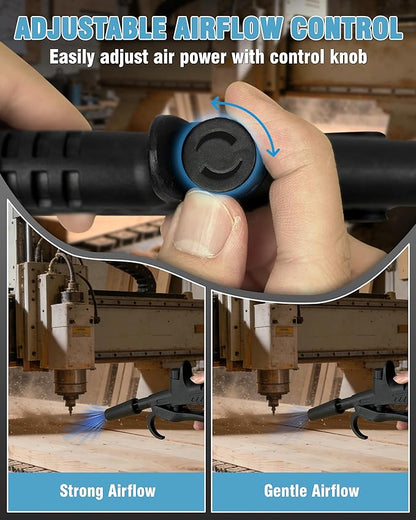 KEENTECH High-Volume Air Blow Gun with Powerful Flow Nozzle, Air Nozzle Blow Gun with Adjustable Airflow, Pneumatic Air Compressor Accessory Tool for Industrial & Household Dust Cleaning and Car