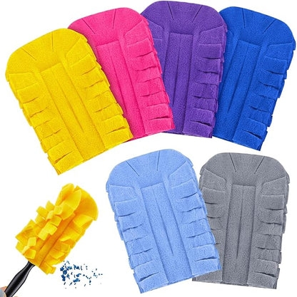 Zubebe 12 Pcs Duster Refill Reusable Fleece Duster Refills Feather Flat Dusters Multi Surface Washable Cleaning Pads Tools for Home, Blinds, Car, Pet, Furniture, Fans (Bright Color)