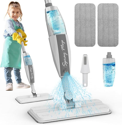 Toddler Mop that Really Works - Kids Spray Mop - Mini Size Cleaning Toy Set, Interactive Pretend Play Montessori Toys Gift for Toddlers Boys Girls Ages 3-6