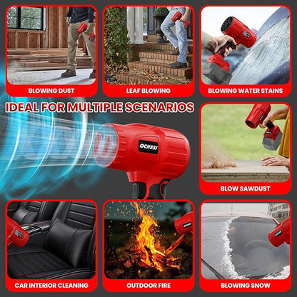 Cordless Leaf Blower Dust Blower for Milwaukee 18V Battery, High-Speed Brushless Motor Handheld Jet Fan Air Blower for Patio Cleaning, Lawn Care, Blowing Leaves(No Battery/Charger)