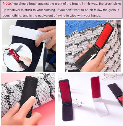 4 Pack Folding Lint Brush Foldable Reusable Portable Mini Lint Remover Brushes for Pet Hair Remover Clothing Dust Removal Garment Fabric Fluff Cleaning Tool Travel Car Work Backpack Purse