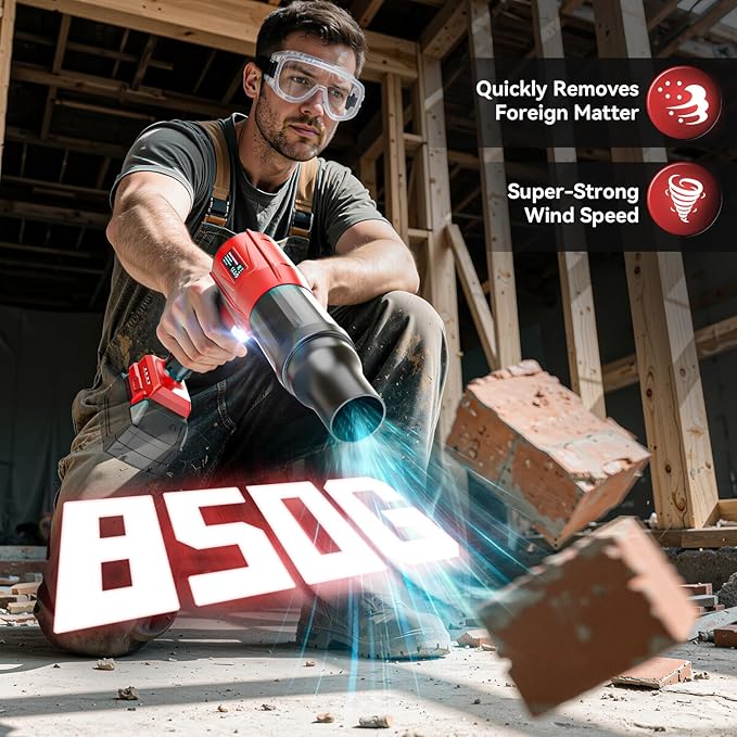 800,000 RPM Leaf Blower Compatible with Milwaukee 18V: Ecarke Cordless Dust Blower, Electric Turbo Jet Blower Handheld Battery Powered with Brushless Motor for Patio Garden Lawn(Tool Only, No Battery)