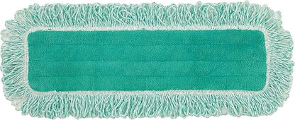 Rubbermaid Commercial Products HYGEN 24" Microfiber Dust Pad with Fringe Green for Janitorial/Professional Cleaners and Heavy-Duty Industrial Cleaning/Dusting/Sweeping