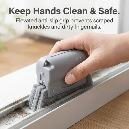 Window Track Cleaning Brush Set, Magic Window Groove Cleaner Tool for Sliding Door Tracks, Blinds & Baseboards, Gap Crevice Cleaning Brushes for Tile Lines, Shower Slots & Car Vents (Mixed)