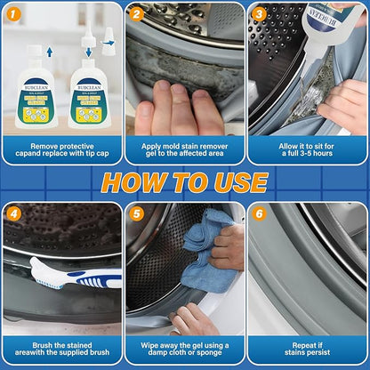 Home Stain Remover Gel Cleaner, Heavy Duty Black Surface Stain Cleaner for Washing Machine, Bathroom Grout, Shower, Bathtub, Tile, Fridge Rubber, Kitchen Sinks, 3 Packs