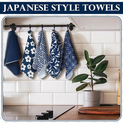 72 Pcs Japanese Reusable Cleaning Cloths Washable Cotton Kitchen Dish Towels for Home Paperless Reusable Cloth Cotton Napkins for Kitchen Bathroom Decoration, 9.84 x 11.81 Inches