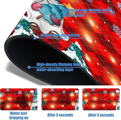 Chrismas Sink Faucet Absorbing Mat Winter is Coming Sink Splash Guard Drying Mat for Kitchen Bathroom Faucet Sinkmat 15.5"X5.5"