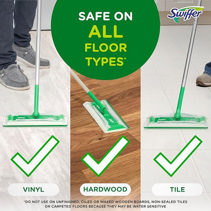 Swiffer Sweep + Mop, Wet Pads Refill, Floor Cleaner for Dirt, Dust, Hair, Cleaning Cloths for Mopping Home, Bathroom, Kitchen, All Purpose Multi-Surface Floor Wipes, Lavender, 24ct