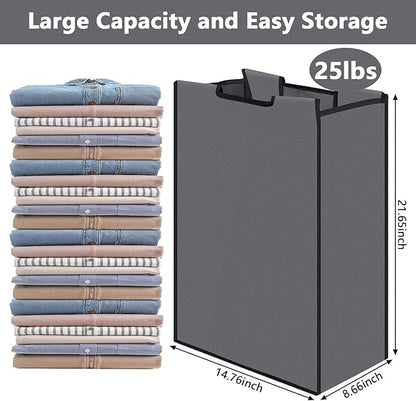 Bonuci 3 Pcs Laundry Sorter Replacement Bags Hamper Cart Removable Replacement Laundry Storage Organizer Bag Hamper Liner, No Hooks 14.76 x 8.66 x 21.65 Inch (Dark Gray)