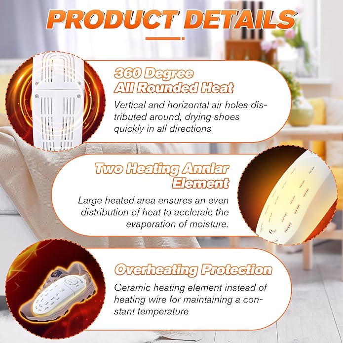 Shoe Dryers Portable, Boot Dryer, Telescopic Electric Shoe Warmer Machine for Sneaker Socks Gloves