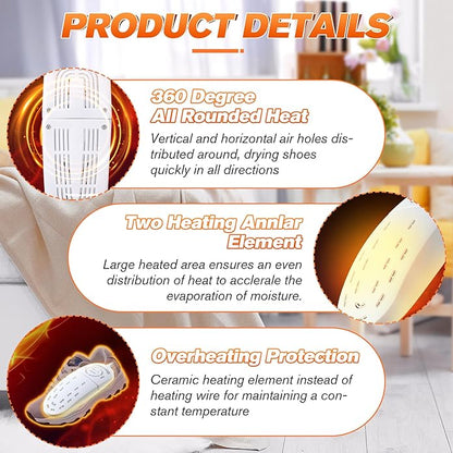 Shoe Dryers Portable, Boot Dryer, Telescopic Electric Shoe Warmer Machine for Sneaker Socks Gloves