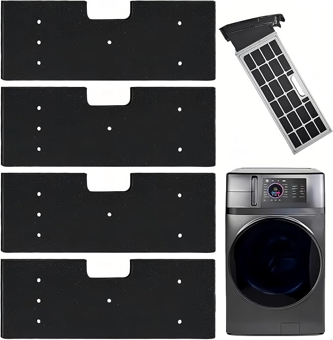 4Pcs Washer Dryer Combo for GE, WH01X35719 Lint Filter replacement - Hand Washable and Reusable Lint Filter for Ge Washer Dryer Filter - for Models: PFQ97HSPVDS