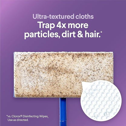 Clorox Scentiva Disinfecting Wet Mop Pad, Disposable Heads, Multi-Surface Floor Wipes, Lavender and Jasmine, 2 Packs, 24 Refills Per Pack (Package May Vary)
