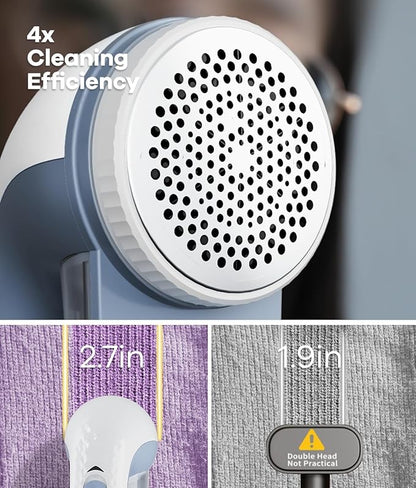 Lint Remover, Fabric Shaver for Clothes and Furniture, Sweater Shaver with 6-Leaf Blades & Safety Lock, Lint Shaver Fabric Shaver 4 Times Efficiency to Remove Pilling