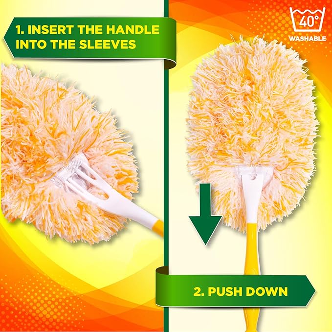 Millifiber Microfiber Reusable Refills for Swiffer Hand Duster, 360 Degree Dry Duster Heavy Duty Refills, 4-Pack (Handle is Not Included) Air Dry Only