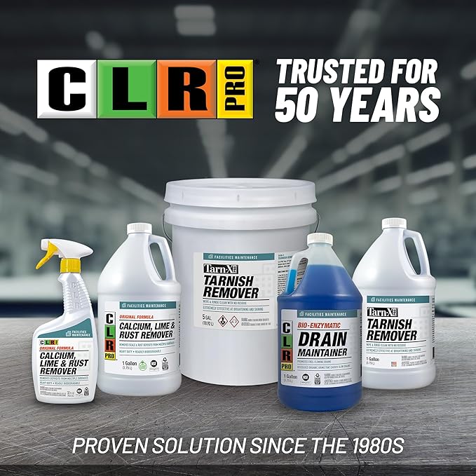 CLR PRO Calcium, Lime & Rust Remover - Quickly Removes Calcium, Lime, Hard Water Deposits and Surface Rust Stains, 32 Ounce Spray (Pack of 2)