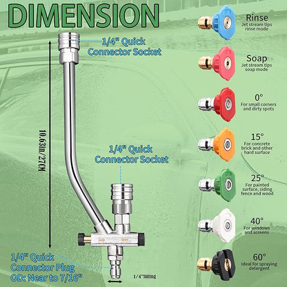 Foam Cannon for Pressure Washer with Dual Connector, Balabulala Car Foam Cannon with dual adapter, M22 and 1/4" Quick Connect,4200 PSI