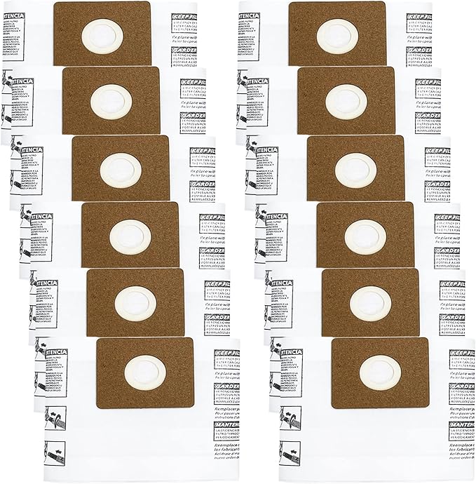 12 Pack 90667 Filter Bags, Type A Collection Bags Compatible with Shop-Vac 1-1.5 Gallon Wet/Dry Vacuum, All Around QAS60, Part# 9066700 9066733