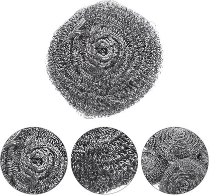 Beavorty 6pcs Stainless Steel Pot Cleaning Scrubbers Metal Wire Scrubbing Balls Dish and Pan Scrub Brush Set for Kitchen Stove and Heavy-Duty Household Cleaning