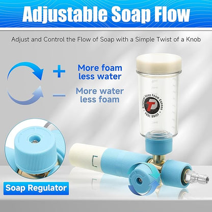 Tool Daily Foam Cannon with Dual Connector Accessory, Mini Foam Cannon for Pressure Washer, 5 Power Washer Nozzle Tips, 1/4" Quick Connect