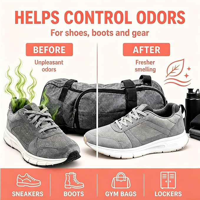 Knixmax Shoe Deodorizer Balls, Odor Eater Ball for Sneakers Boots Mules, Air Fresheners for Gym Gear Bags Lockers, Peach scent, Pack of 6, Pink