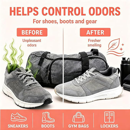 Knixmax Shoe Deodorizer Balls, Odor Eater Ball for Sneakers Boots Mules, Air Fresheners for Gym Gear Bags Lockers, Peach scent, Pack of 6, Pink