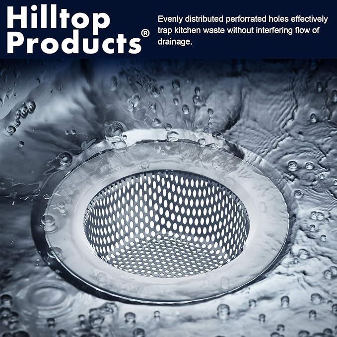 2 Pack - 4.5" Top / 3" Basket - Kitchen Sink Drain Strainer Large Basket Food Catcher. Stainless Steel