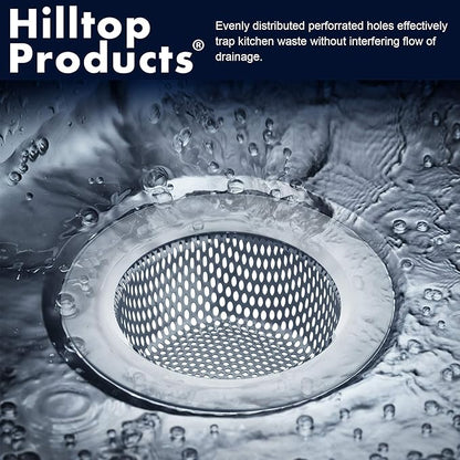 2 Pack - 4.5" Top / 3" Basket - Kitchen Sink Drain Strainer Large Basket Food Catcher. Stainless Steel