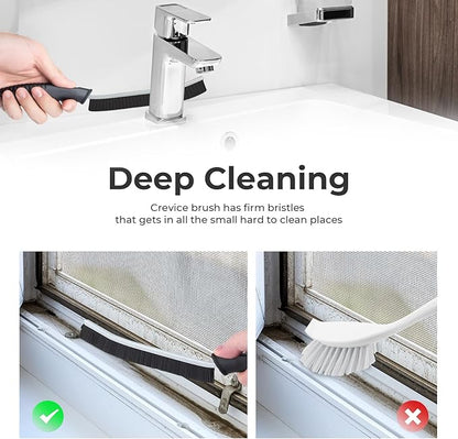 TQRR Cleaning Brush-Hard Crevice Cleaning Brushes, Multifunctional Window Groove Brushes, Grout Brush, Cleaning Tool for Bathroom, Kitchen, Toilet, Tile, Sink, Home (6, Blue)
