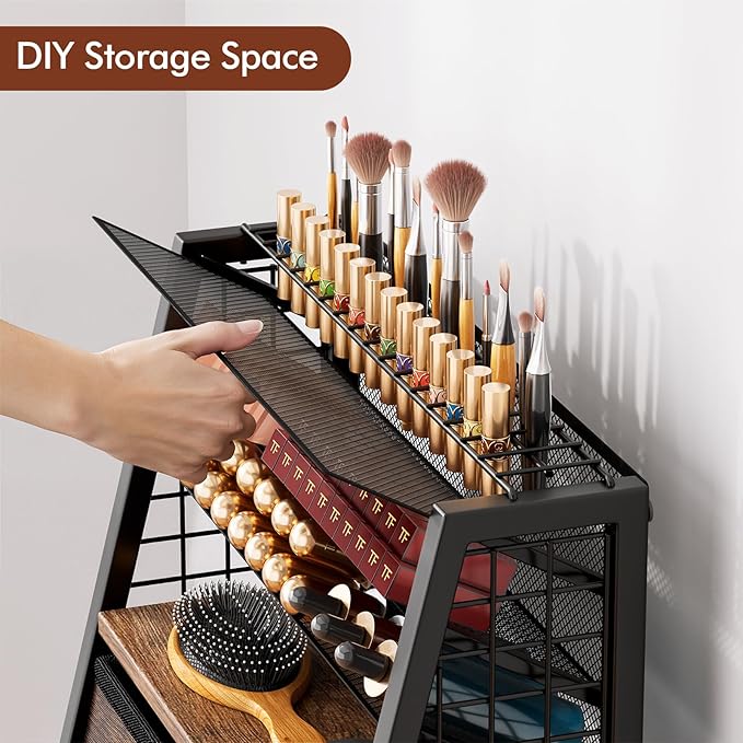 Housolution 3 Tier Rolling Cart with Drawer, Utility Cart with Lockable Wheels, Multi-Functional Arts and Crafts Organizer Storage for Brushes & Paints & Artifacts, Ideal for Home Office Studio