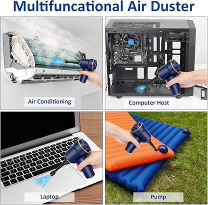 8Kpa Mini Handheld Vacuum Cleaner, 120W High Power Cordless Keyboard Vacuum, 2-in-1 Desk Vacuum & Air Duster with LED Light & Multi-Nozzles for Car, Computer, Sewing Machine