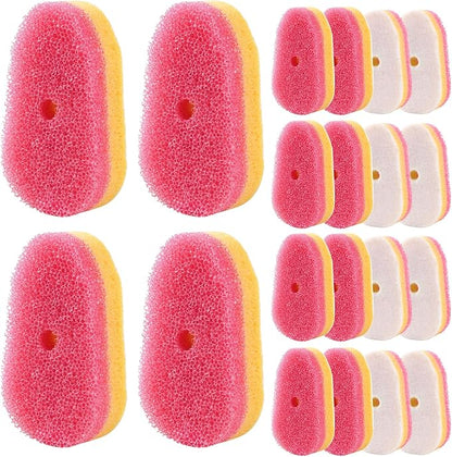 Sponge Refills for Scrub Daddy Dish Daddy - 20 Packs Dish Wand Refills, Scrub Brush Replacement Heads, Dish Brush Replacement Head for Kitchen Cleaning, Pink (Only Sponge Heads)