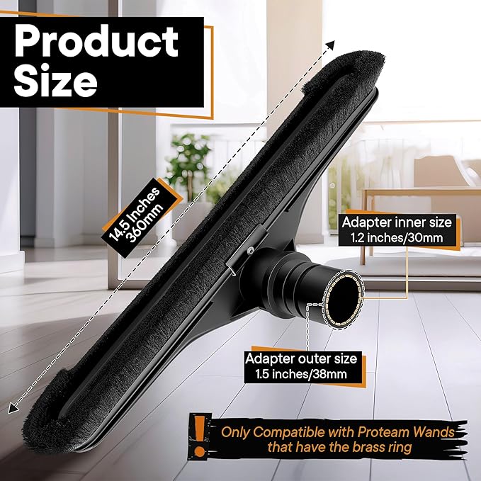 Replacement Floor Tool Compatible with ProTeam 101446 E-Z Glide Backpack Vacuum,Compatible with Hoover C2401, 14" Multi-Surface Brush for Commercial Cleaner(Nylon Brush Pro,Black)