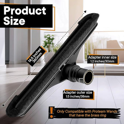 Replacement Floor Tool Compatible with ProTeam 101446 E-Z Glide Backpack Vacuum,Compatible with Hoover C2401, 14" Multi-Surface Brush for Commercial Cleaner(Nylon Brush Pro,Black)