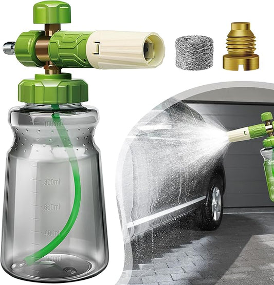 LanAqua Foam Cannon for Pressure Washer, Upgraded Wide Mouth Snow Foam Cannon for Car Wash, Adjustable Thick Portable Car Wash Sprayer with 1/4" Quick Connector, Additional 1.1 mm Orifice Nozzle