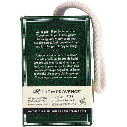 Pre de Provence Soap on a Rope Shea Butter Enriched French Bar Soap, 200g, Bergamot & Thyme