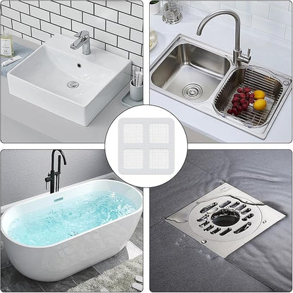 20 PCS Disposable Shower Drain Hair Catcher Mesh Stickers, Disposable Floor Drain Sticker, Bathroom Drain Trap Fine Mesh Kitchen Drain Strainer, Laundry, Bathtub, Kitchen.