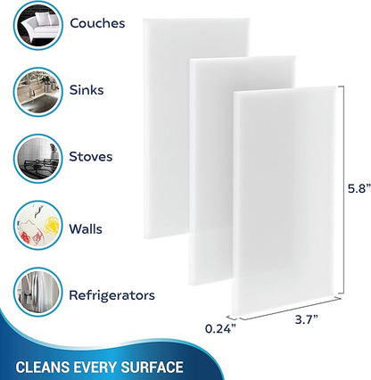 SCRUBIT Magic Sponge Eraser Sheets – 48 Pack Disposable Magic Eraser Wipes - for Cleaning Dishes, Shoes and Bathroom Shower & Sink - Melamine Sponges for Hard to Reach Spaces