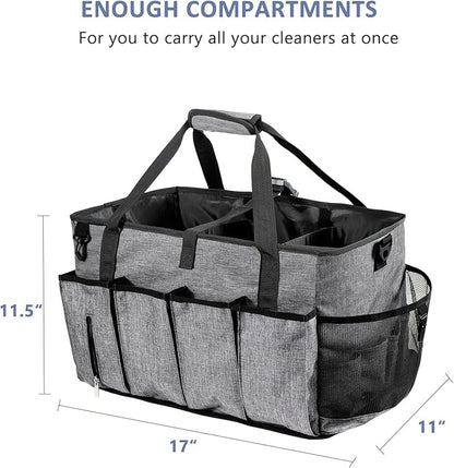 XL Professional Cleaning Caddy for Cleaning Suppliers, 17" Wearable Cleaing Bag for Housekeepers, Cleaning Organizer, Detailing Bag