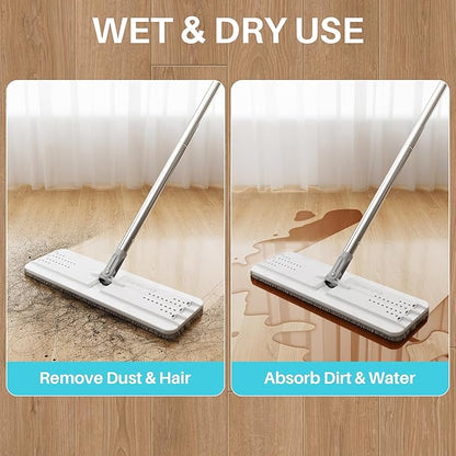JOYMOOP 8L Flat Mop System with Extension Handle, Large Capacity for Household & Commercial Use, Ideal for Floor, Window & Wall Cleaning – Includes 5 Washable Microfiber Pads for Wet & Dry Use
