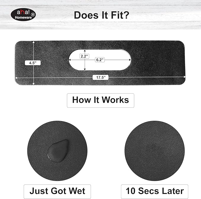 Faucet Mat Bathroom Sink Oval-Hole : AHA HOMEWARE Diatomite Rubber Bathroom Sink Splash Guard Oval Hole 2 Packs (Black)
