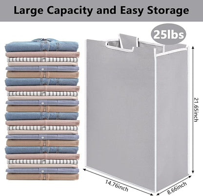 Bonuci 2 Pcs Laundry Sorter Replacement Bags Hamper Cart Removable Replacement Laundry Storage Organizer Bag Hamper Liner, No Hooks 14.76 x 8.66 x 21.65 Inch (Gray)